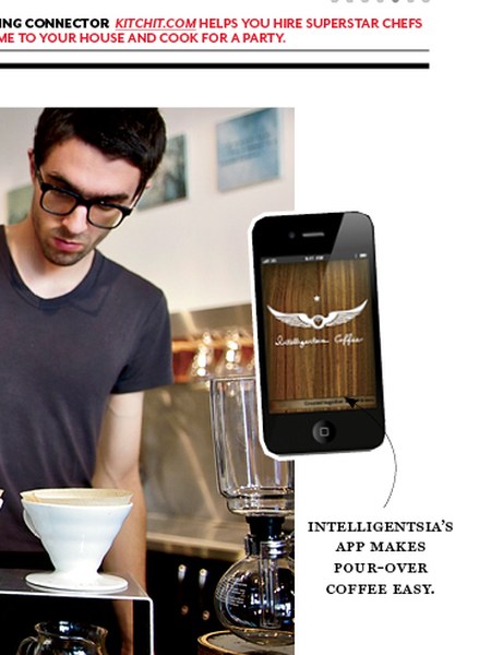 Intelligentsia Coffee app in magazine feature